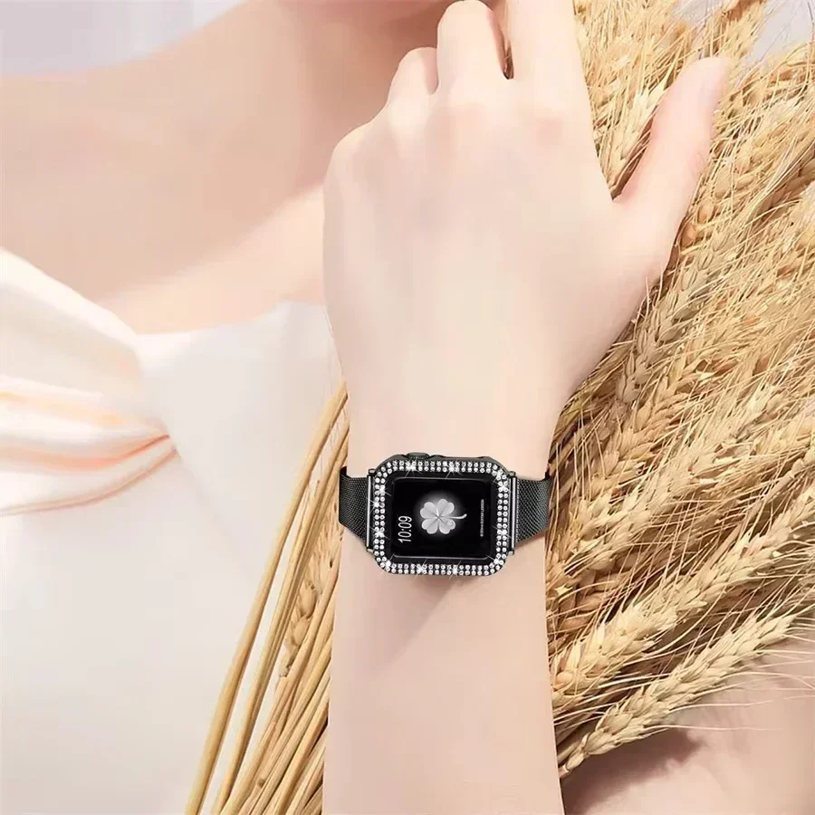 Luxury Diamond Hard PC Bumper with Screen Protector for Smartwatch - Bling Glass+Cover