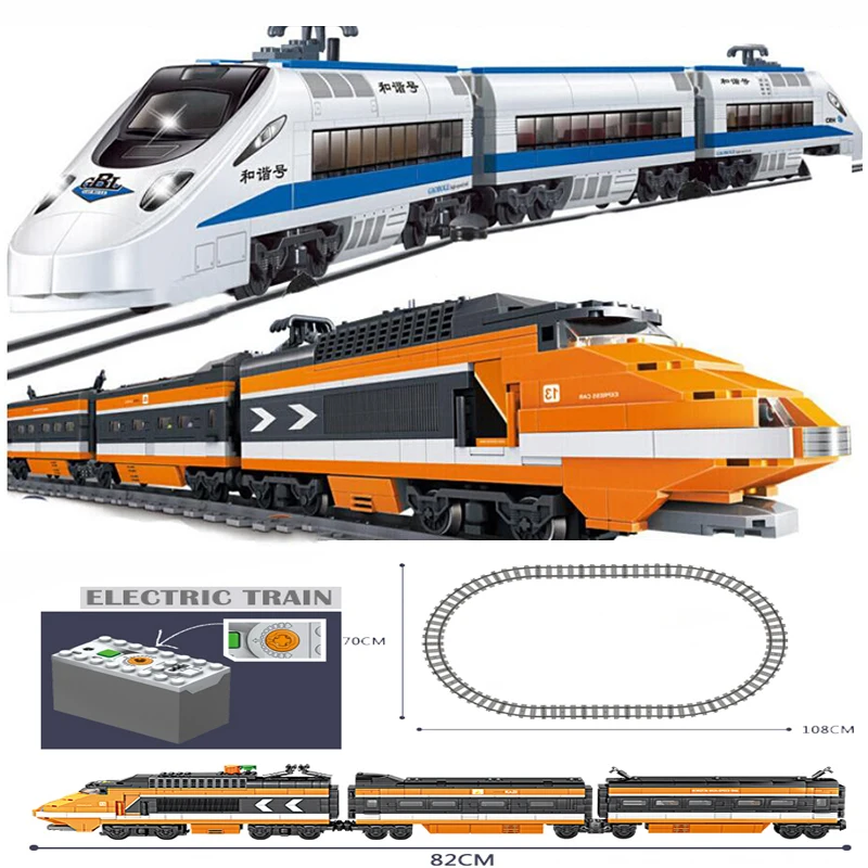 City Train Harmony High-Speed Rail Electric Car Building Blocks Rc Train Track Mattoni Giocattoli Per Regali Per Bambini