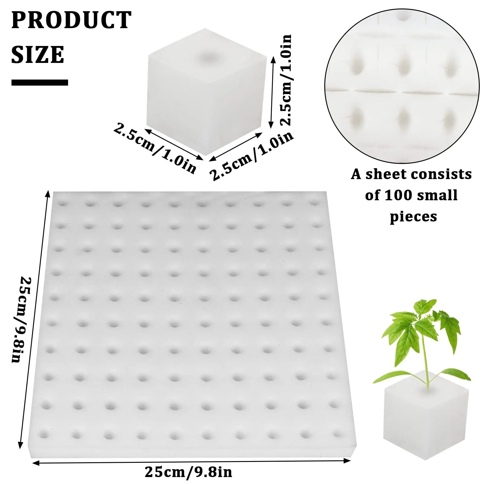 1/2/3/5/10pcs 250mm by 250mm Nursery Sponge Gardening Hydroponics Sponge Vegetables Hydroponics for Garden Supplies