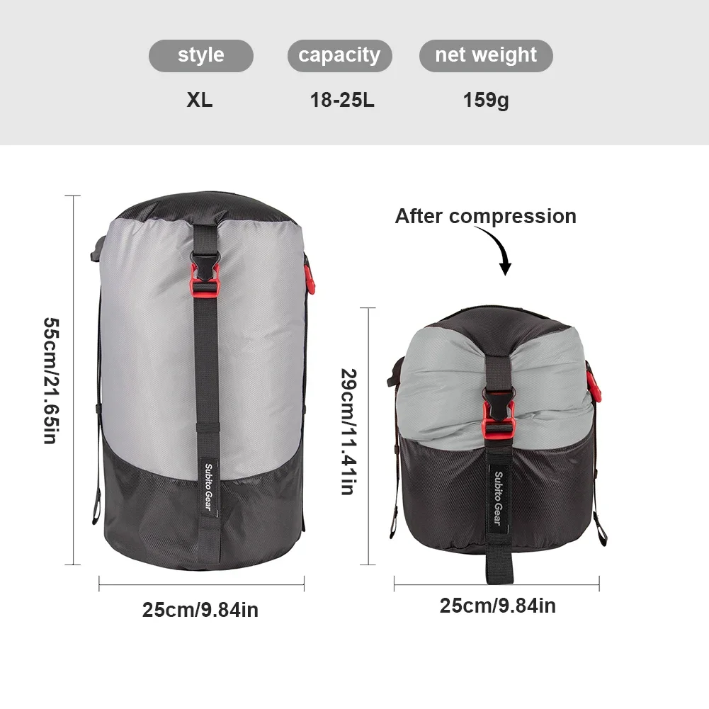 Outdoor Sleeping Bag Stuff Sack Waterproof Sleeping Bag Compression Storage Bag Large Capacity Space Saving for Camping Hiking