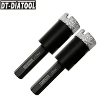 

DT-DIATOOL 2pcs/set Hexagon Shank Diamond Hole Saw Drill Core Bits Ceramic Tile Dry Milling Bit Dry Vacuum Brazed Cutter