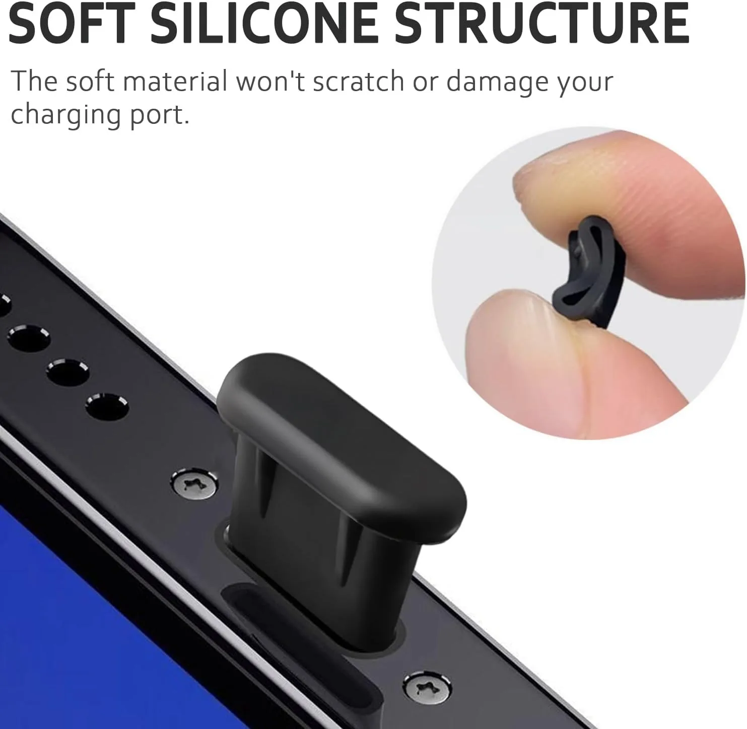 USB C 먼지 방지 플러그 실리콘 충전 포트 보호기 (아이폰 15-17, 삼성 S20-S25, 노트, 모든 USB-C 기기용)