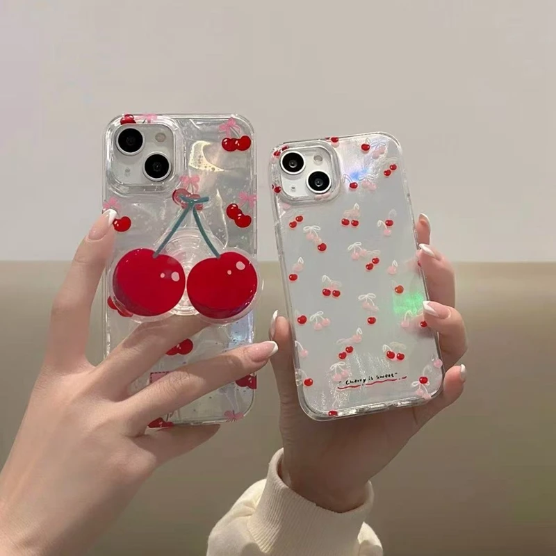 Sweet Cherry Stand Holder Shining Phone Case