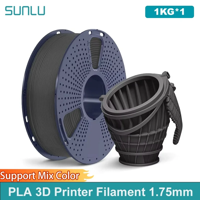 SUNLU 1 kg PLA 3D-Drucker-Filament, 1,75 mm, ordentlich gewickeltes 3D-Druckfilament, passend für die meisten FDM-3D-Drucker, 1 kg Spule (2,2 lbs)