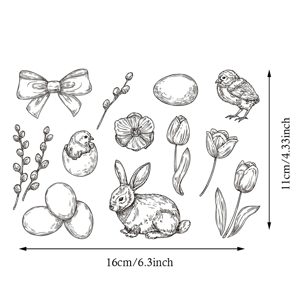 Happy Easter Clear Stamps/Seals For DIY Scrapbooking/Card Making/Album Decorative Silicone Stamp Crafts clear stamps clear rubber stamps