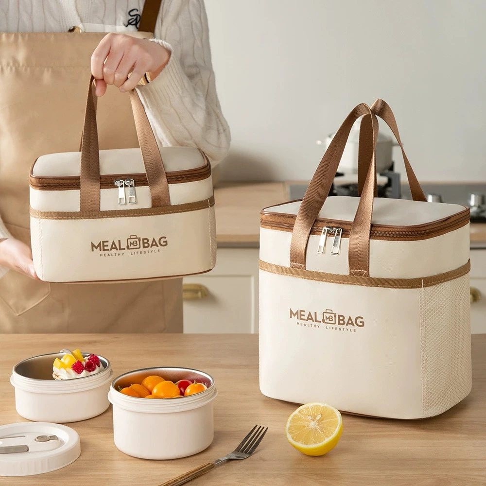 Insulated Bento Lunch Handbag with Aluminum Foil Lining
