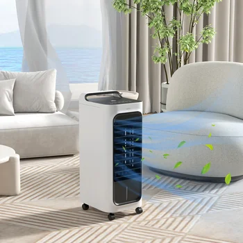 HOMCOM Mobile Air Cooler for Home Office, with Oscillation, Ice Packs 1