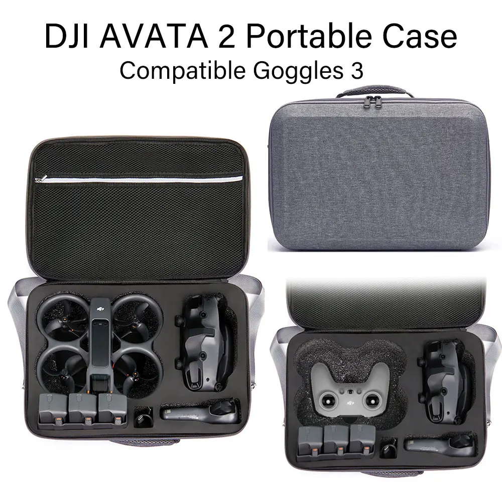 for DJI Avata 2 Portable Case Compatible Goggles 3 Fly Smart Combo Large-capacity FPV RC Storage Bag Outdoor Shooting