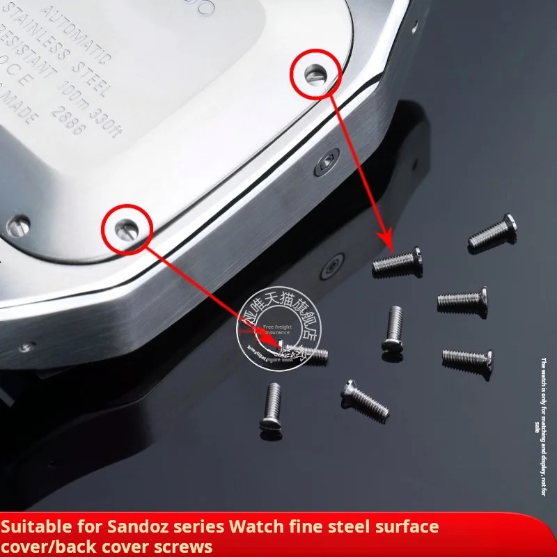 Cartier Santos 100 Watch Stainless Steel Screw Set with Free Tools - Premium Metal Accessories