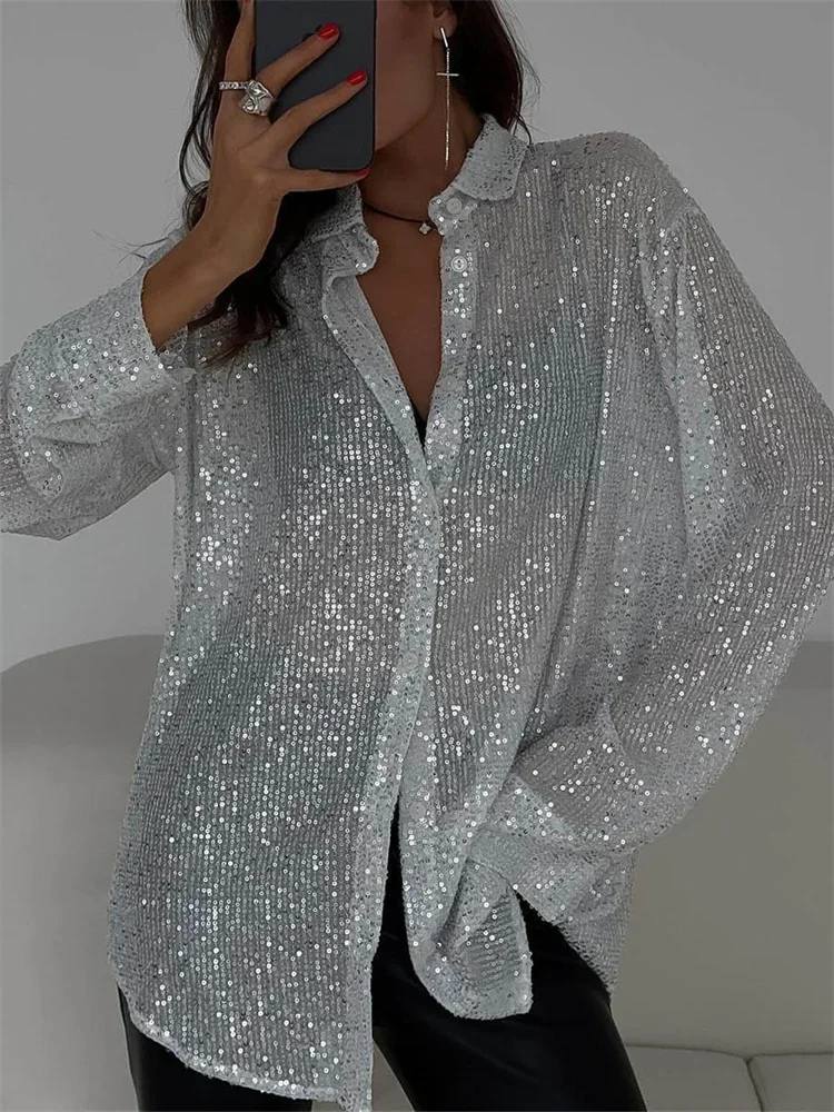 トップス CFCL GLITTER COLLARLESS SHIRT CARDIGAN CFCL GLITTER COLLARLESS SHIRT CARDIGAN