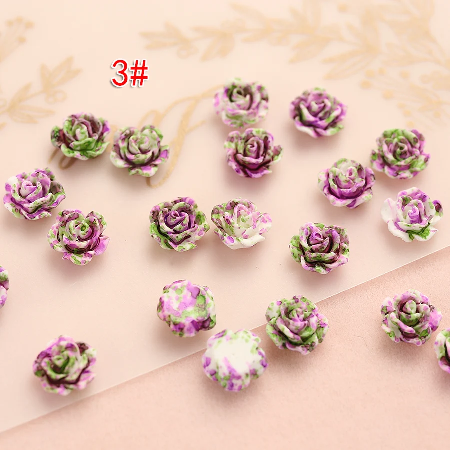 Set of 100 Miniature Resin Rose Flatback Cabochons for Crafting and Decoration