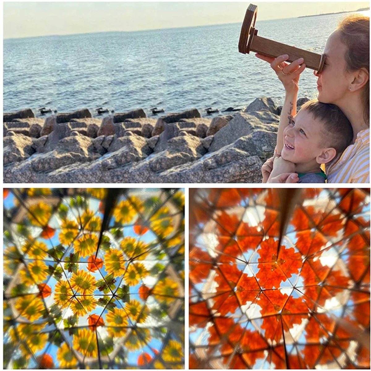 Wooden Handmade Kaleidoscope Kit Interactive Logic DIY Kaleidoscope Kit Children's Classic Toy