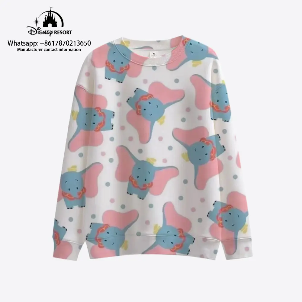 

2022 Fall New Kids Streetwear Dumbo Collection Disney Brand Crew Neck Fashion Casual Women's Long Sleeve Sweatshirt Y2K