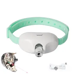 Interactive Rechargeable Cat Laser Collar Toy with Red Light (Green)