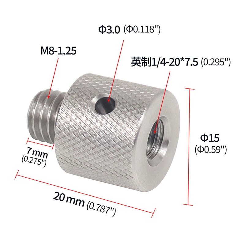 1x Reinforced Camera Conversion Screw Adapter 1/4 to 3/8 M4 M5 M6 M8 M10 Male Fe