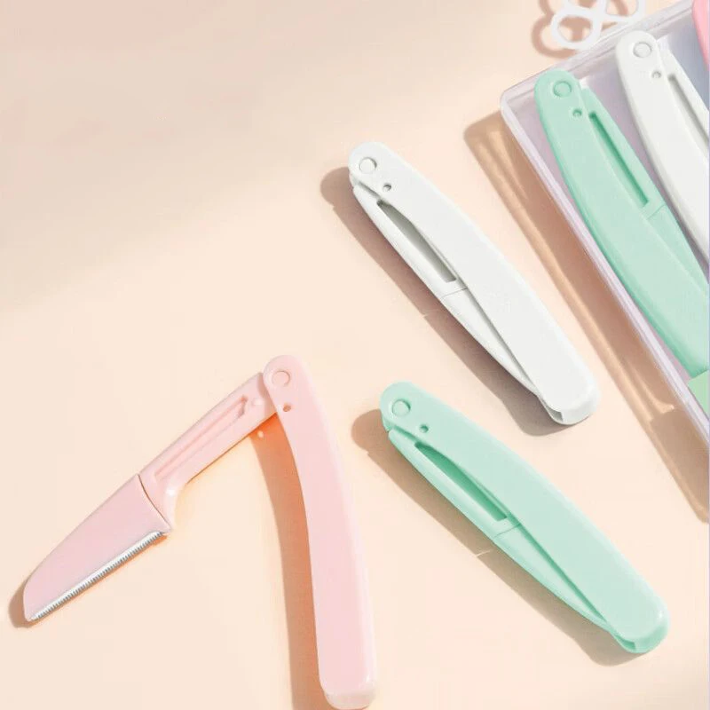 Safe Folding Eyebrow Trimmer for Women Facial Epilators Portable Face Anti Scratch Razor Blade Epilator Set Beauty Makeup Tools