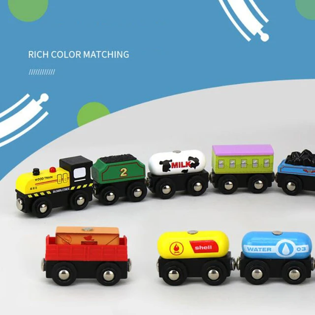 Crianças trem elétrico brinquedos conjunto, Diecast Slot Toy, Apto para  trilha de trem de madeira padrão, Ferroviária