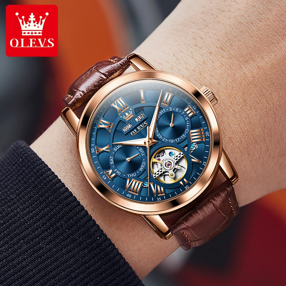 2023 OLEVS New Luxury Men Mechanical Wristwatches Green Water Automatic  Watch Stainless Steel Sports Diving Watch For Men 6650 - AliExpress