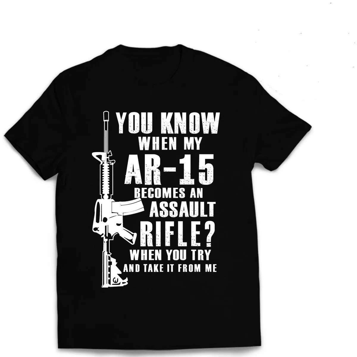 

AR-15 Assault Rifle 2nd Amendment Pro Gun Rights T-Shirt 100% Cotton O-Neck Short Sleeve Casual Mens T-shirt Size S-3XL