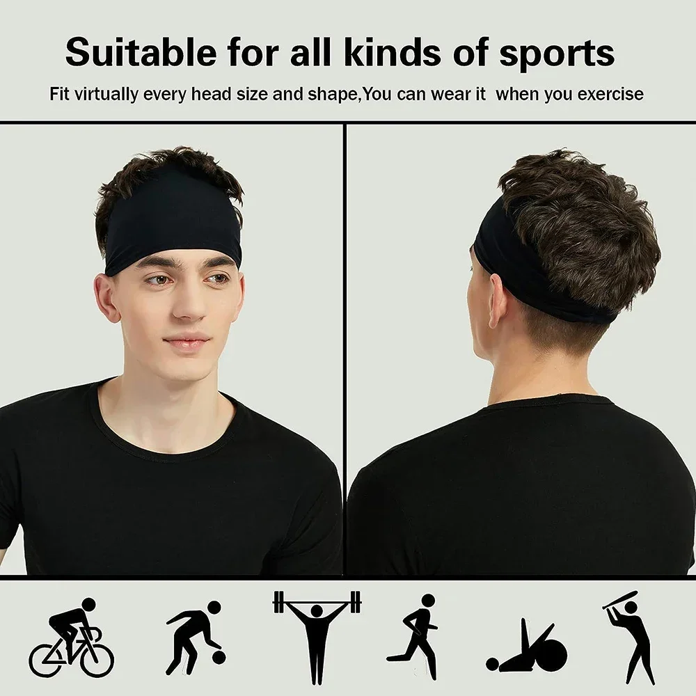 Running Headbands for Men & Women(5 Pack)Moisture Wicking Workout Headbands,Sweatband for Running,Cycling,Football,Yoga Harband