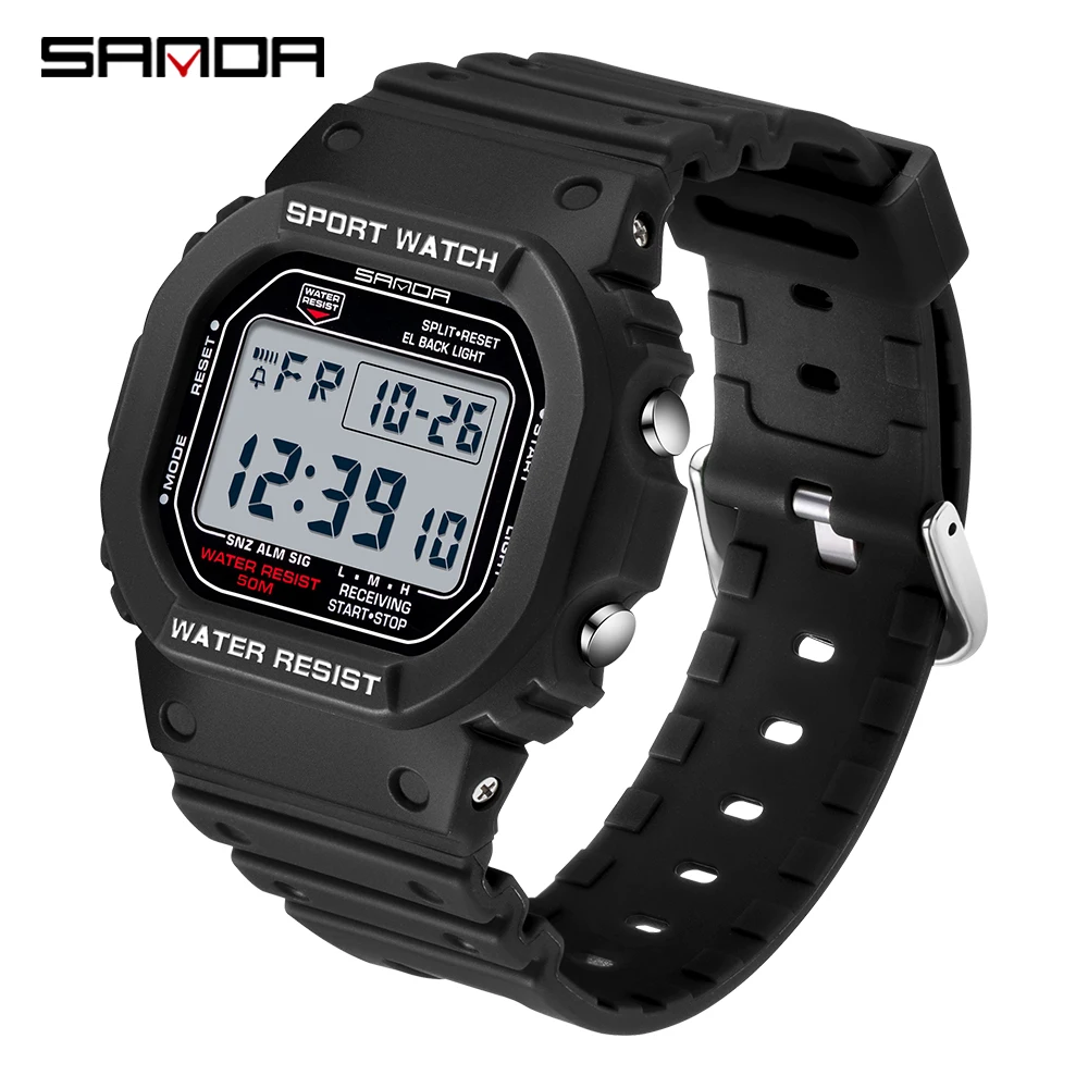 Sleek Digital Waterproof Sport Watch - Unisex Fashion Timepiece