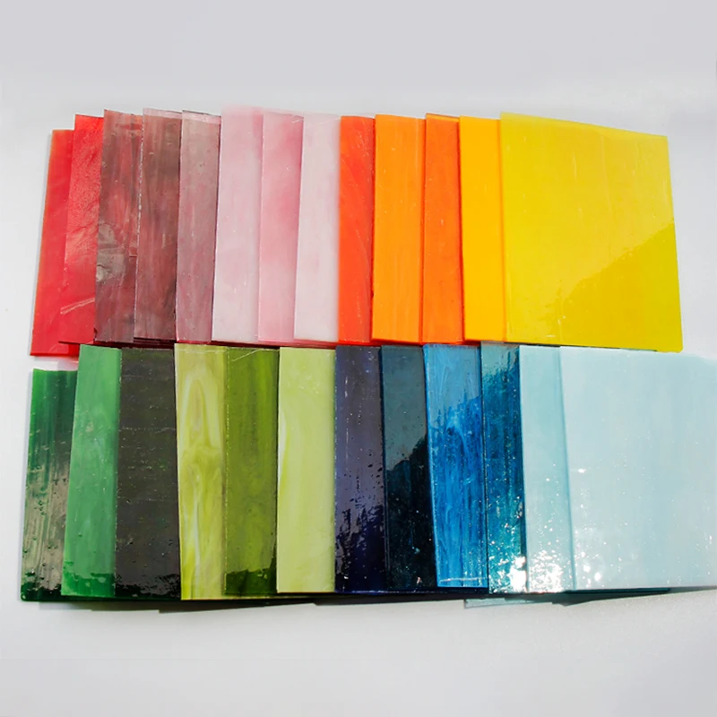 

10x10cm 30 Gradient Colors Glass Square Mosaic Tiles With Box DIY Art Craft Decoration Scrapbook Making Stones Supplies