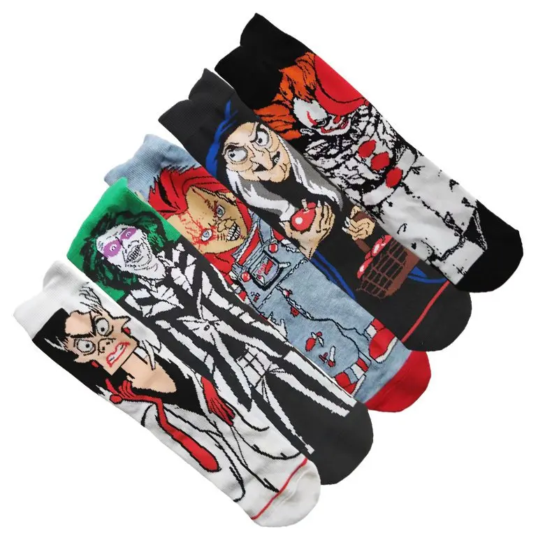 Christmas Warmth Chucky Cos Child's Terrifying Horror Witch Novelty Themes Print Medium Tube Socks Unisex Casual Cotton Socks cotton socks,women socks,warm socks