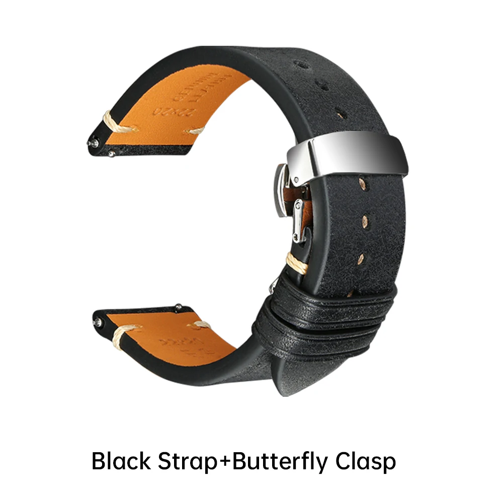 Premium Full Grain Leather Watch Strap with Quick Release