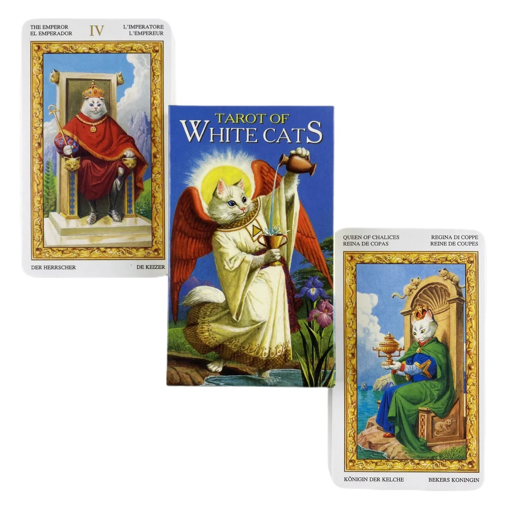 New Tarot of White cats Oracle Full English Family Party Board Game In High quality 6