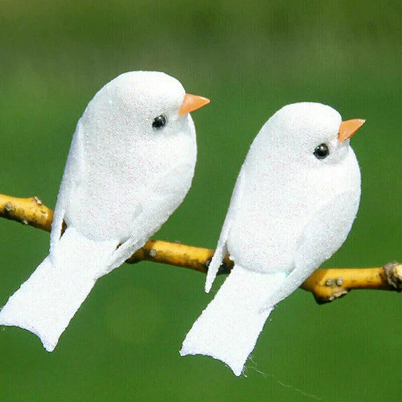 Clip-on Mini Fake Bird Xmas Tree Ornaments 12Pcs/1set