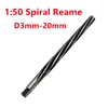 1:50 Conical Spiral Reamer HSS Hand Reamer CNC Tools Milling Cutter D3mm-20mm Extended 100/150/200/255L 1