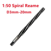 1:50 Conical Spiral Reamer HSS Hand Reamer CNC Tools Milling Cutter D3mm-20mm Extended 100/150/200/255L 1