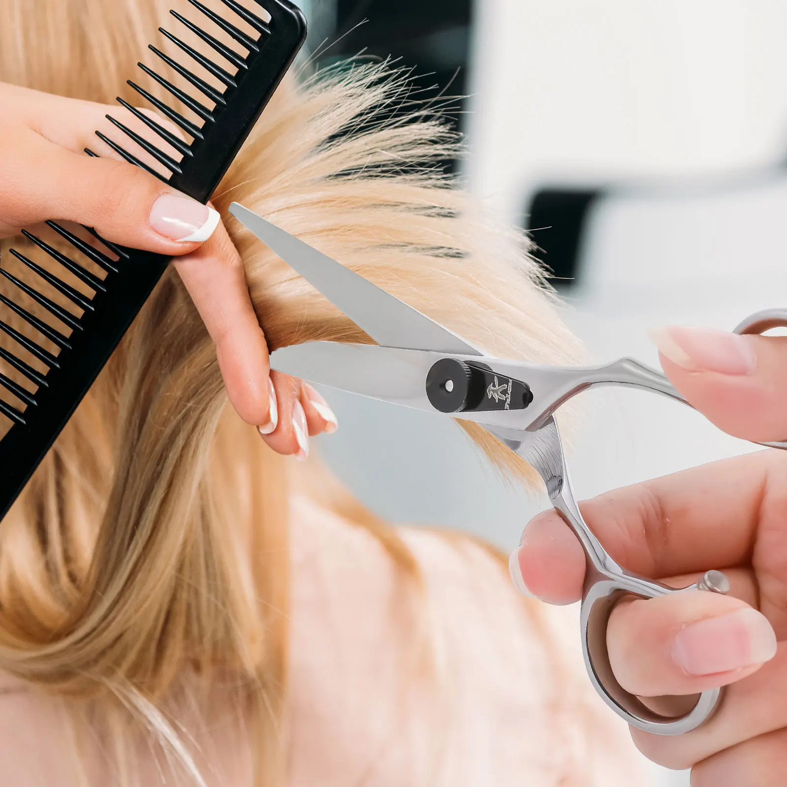 Fnlune 6.0 전문 미용 가위 살롱 이발사 액세서리 이발 기계 얇은 전단 미용사의 가위