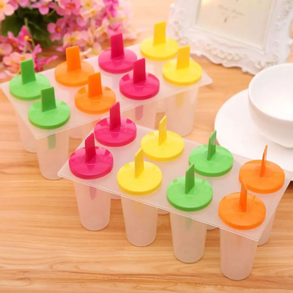 

DIY 8 Cells Party Plastic Ice Cream Ice Maker Ice Lolly Mold Ice Stick Moulds