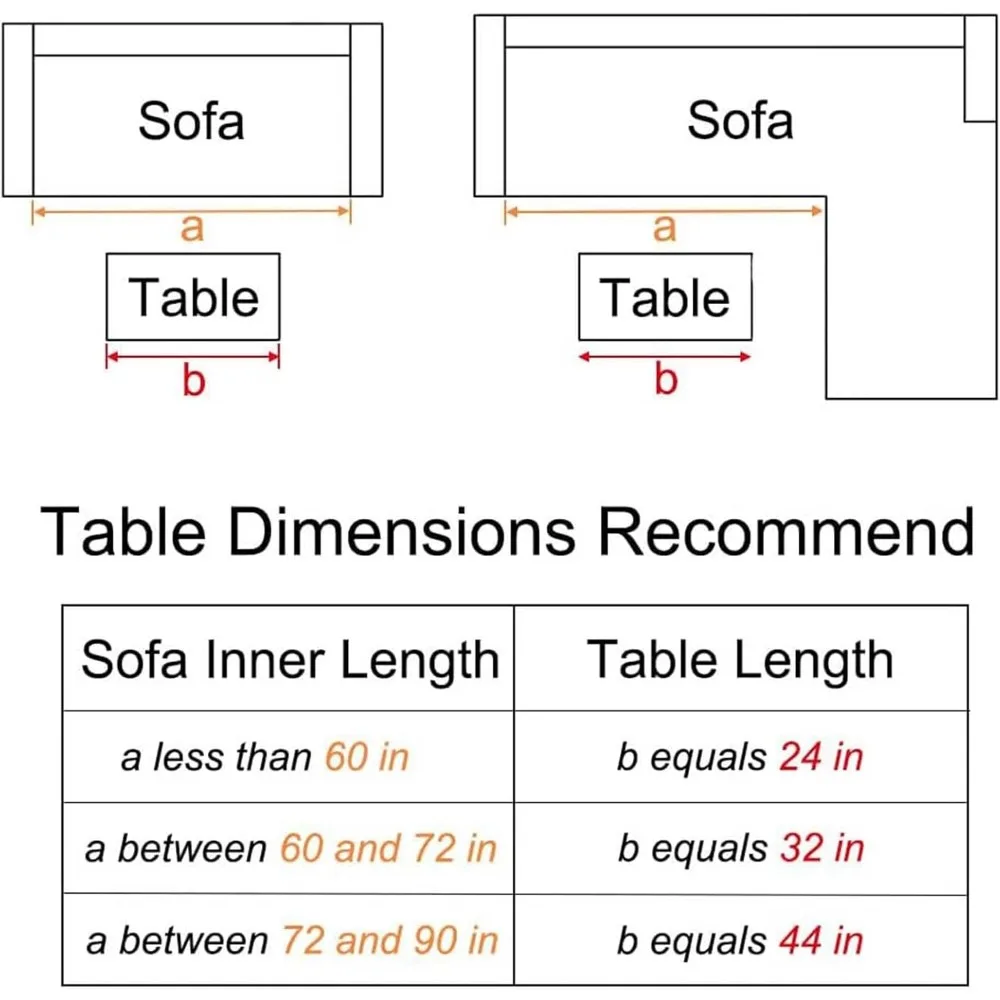 Clear Coffee Table, 32" L x 16" W x16'' H, Modern Waterfall End Table for Small Living Room, Bedroom and Office, Glass Table