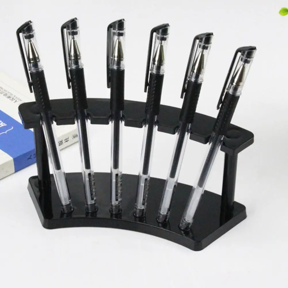 Pen Display Stand 6 Positions for Multifunctional Stable Transparent Pen Holder Makeup Brush Rack Organizer for Shop