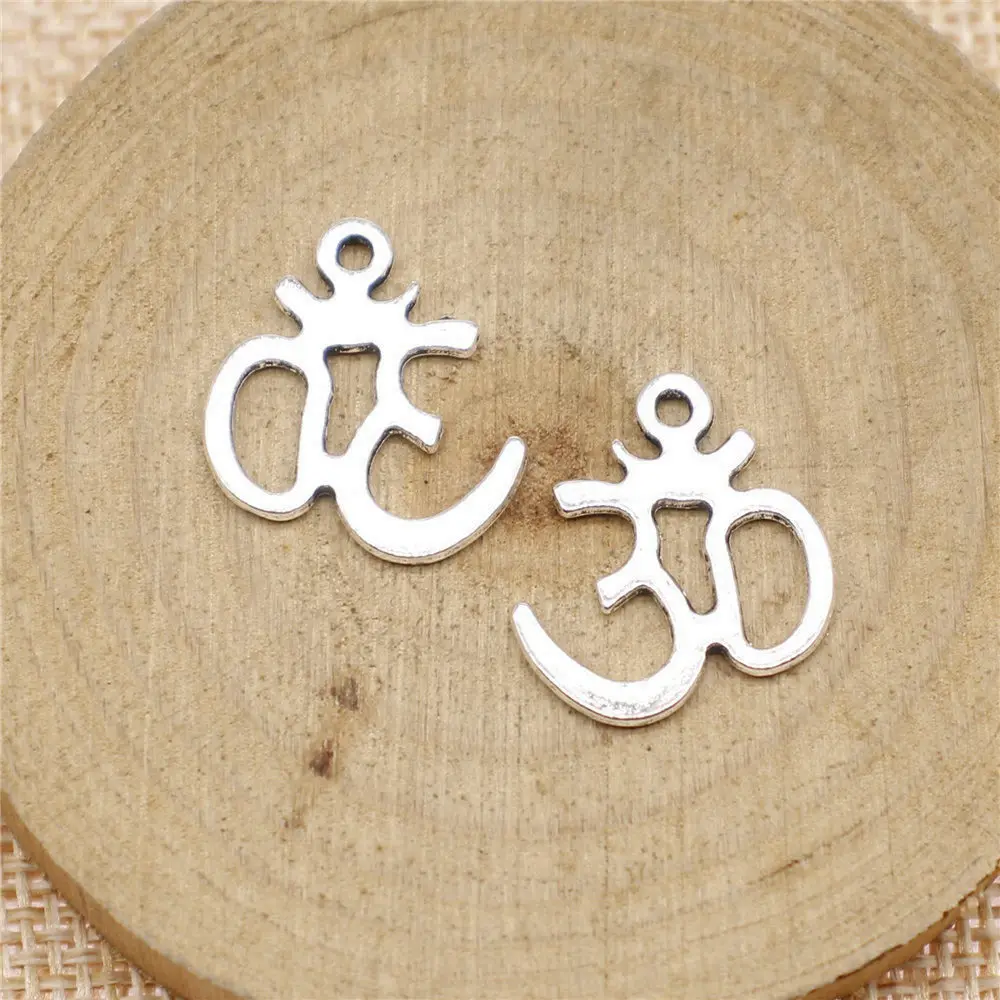 

Decoration Om Charms Jewelry Making Supplies 19x17mm 20pcs