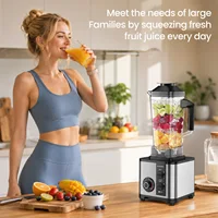 Mixeur et Broyeur 2-en-1 Haute Vitesse 2,5 L, Mixeur de Comptoir 9500 W, Préparateur de Smoothies à 8 Lames, Robot Culinaire 24 000 tr/min pour Cuisine 8