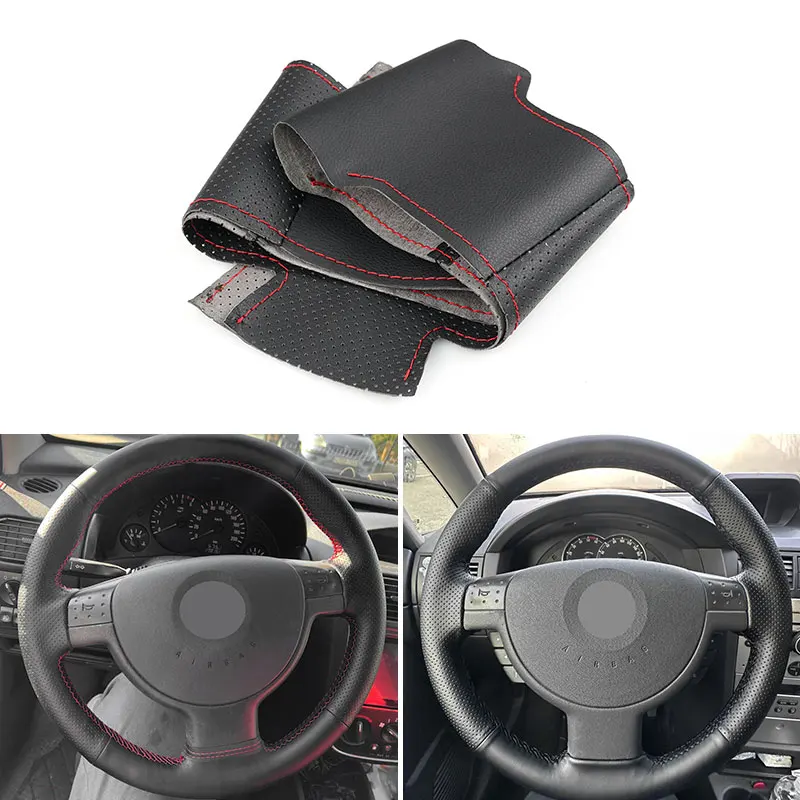 1Pc Coprivolante In Pelle Perforata Trim Per Opel Corsa C Combo C Vauxhall Tigra 2000-2005-2006 Accessori Interni