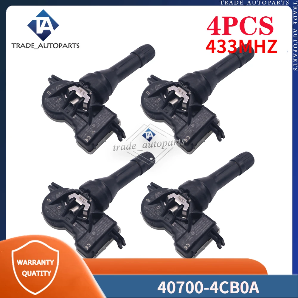 

40700-4CB0A 40700-4CB1A 433MHz TPMS Tire Pressure Sensor 4Pcs For Alpine A110 Lada Granta Kalina Nissan X-Trail Renault Kadjar