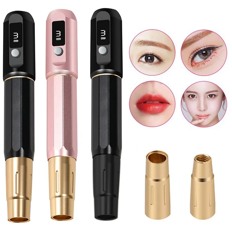 

Wireless PMU Machine Permanent Makeup Microshading Professional Gold Tattoo Pen Gun Kit for Eyebrow Eyeliner Lip Scalp Supplies