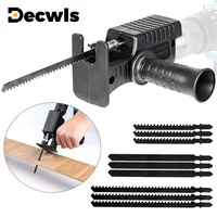 Portable Reciprocating Saw Adapter, 3/9pcs Saw Blade Electric Drill Modified Jig Saw, Wood Cutting Machine DIY Woodworking Tools 1