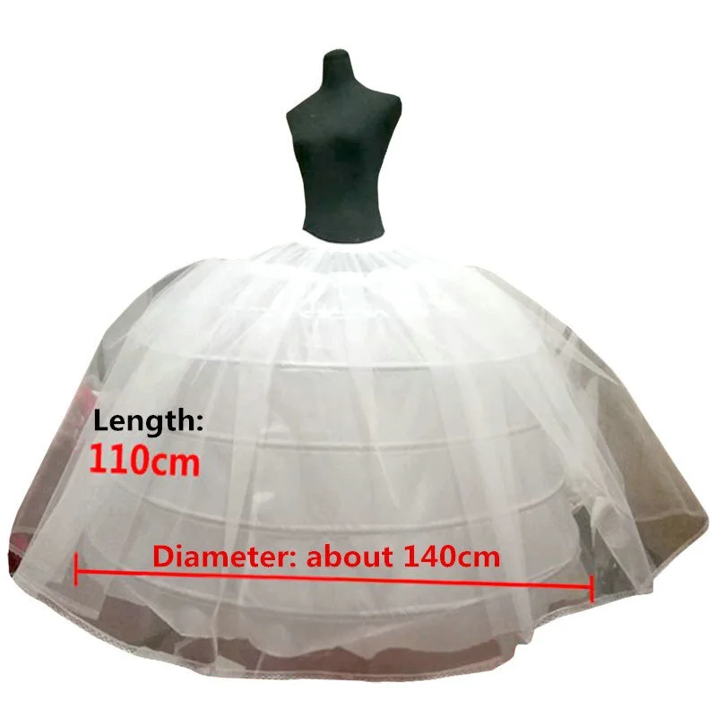 High Quality 6 Hoops Petticoats Underskirt For Big Ball Gown Wedding Dresses  Bridal Gowns Wedding Accessory Crinoline jupon