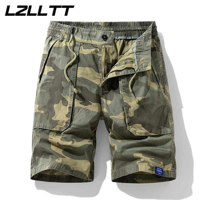 Summer Men Cotton Cargo Camouflage Shorts Men Clothing Casual Breeche Bermuda Beach Jogger Shorts Male Hot Dropshipping LZLLTT 1