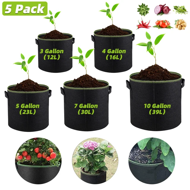 5 db Termesztett Táskák Érezhető Edények 10/7/5/4/3 Gallon Kertészeti Szövet Ültetési Táska Diy Burgonya Zöldség Virág Edénykert Szerszámok