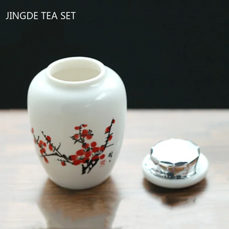 Portable Ceramic Tea Caddy Storage Sealed Tank Travel Coffee Moisture-proof Jar tea tin box,tea canister