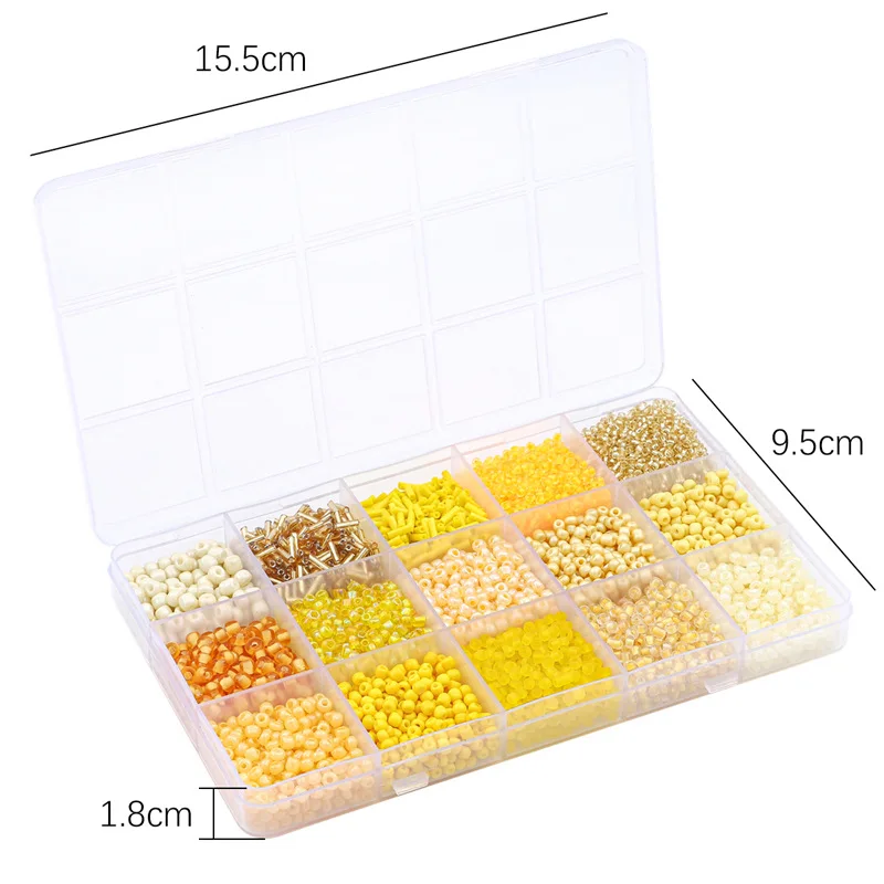 15 Grid Glass Seed Bead Set Box For Bracelet Jewelry Making Bulk Needlework  Accessories DIY Imitation Pearl Spacer Bead Kits - AliExpress