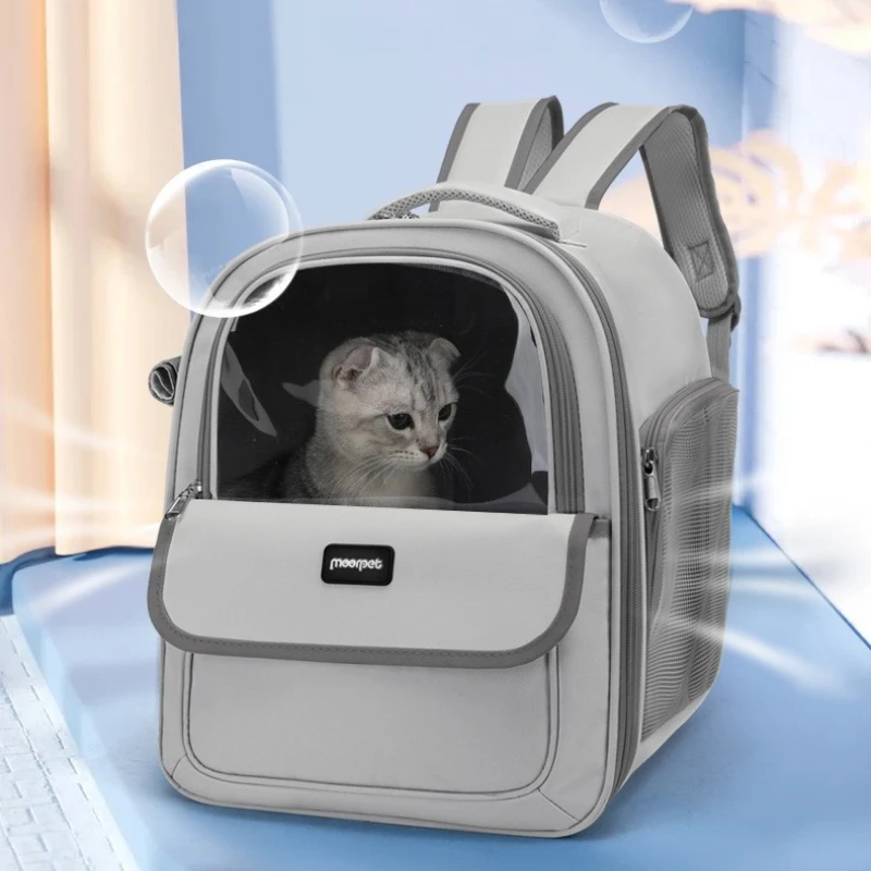 Large Capacity Mesh Pet Carrier Backpack – Foldable Travel Bag for Dogs & Cats 2