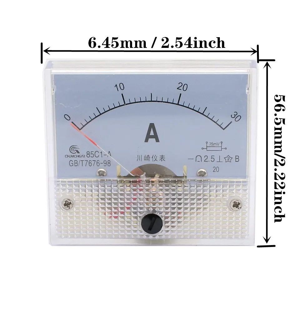 85C1 Ammeter dc Analog Current Meter Panel Mechanical Pointer Type 50UA 100UA 200UA 300UA 400UA 500UA