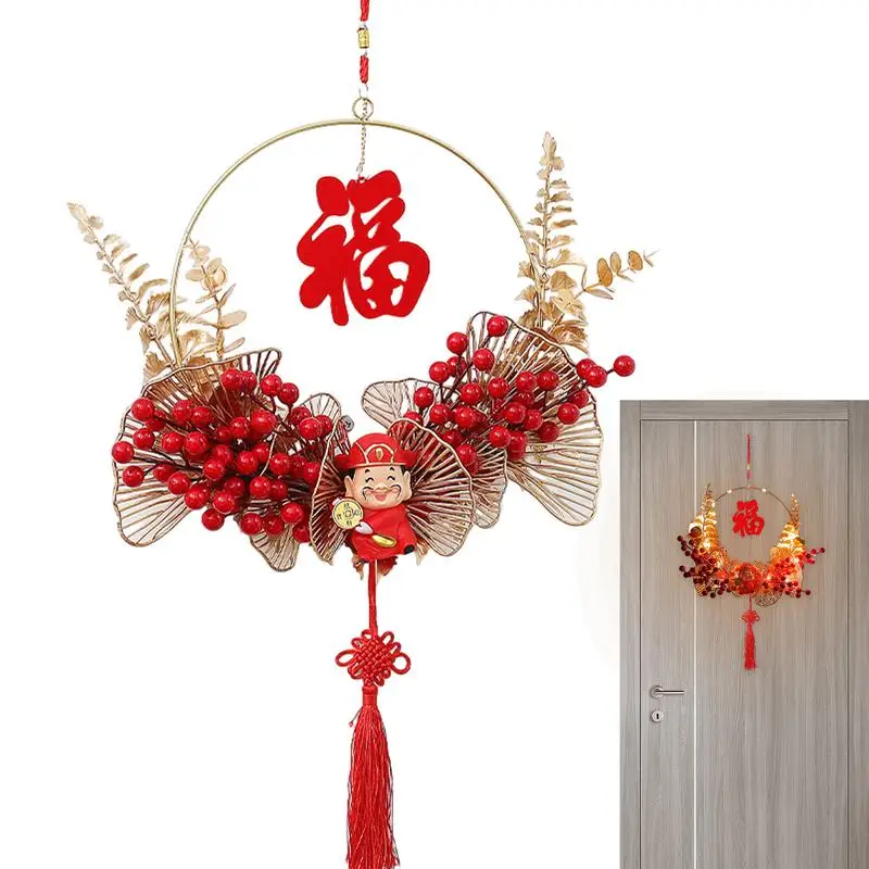 

Dragon New Year Blessing Wreath Chinese New Year Decoration Pendant Door LED Garland Ornaments Spring Festival Decoration